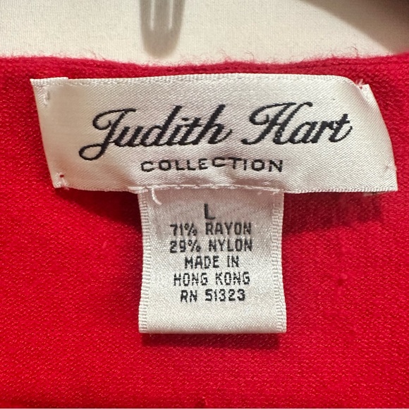 Judith Hart Round Neck Knit Rayon Long Sleeve Sweater in Red Size L - Picture 2 of 5